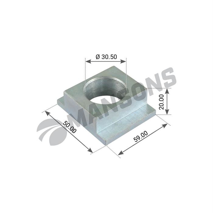 Втулка приварна вуха ресори BPW квадратна (повзун)