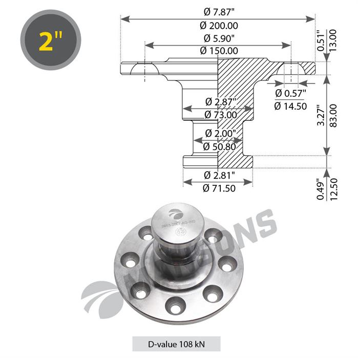 Шкворень 2" KZ 0912-01