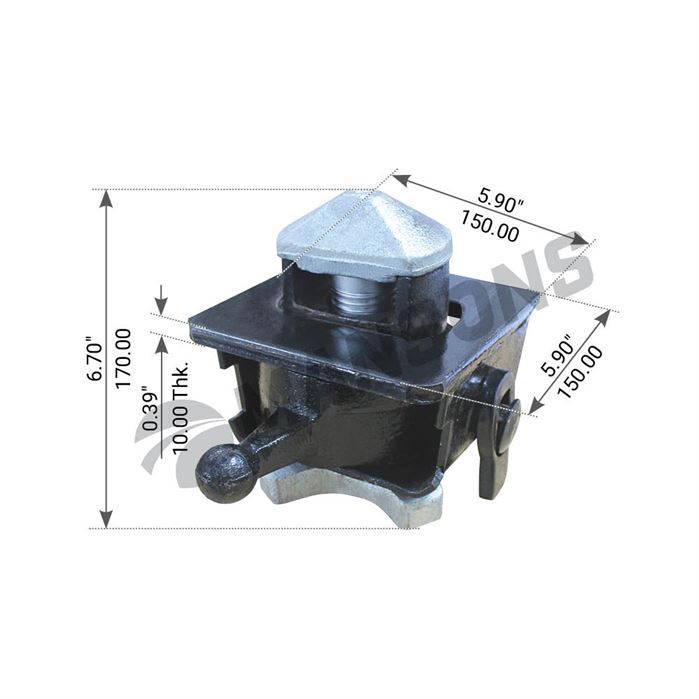 Замок контейнерний (твістлок) у зборі з рамою 