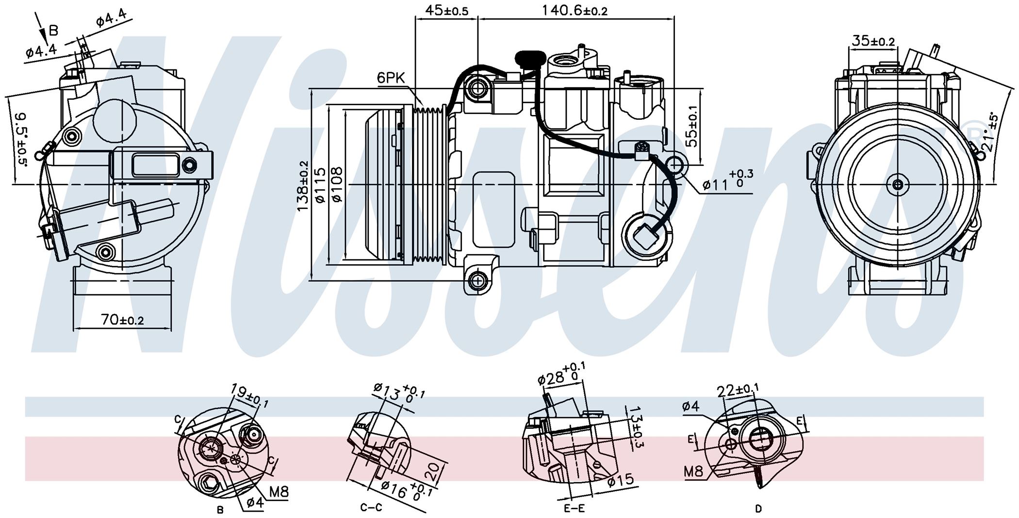 Компресор кондиціонера MB SPRINTER SERIES B906 (2007) SPRINTER 416D 2.2