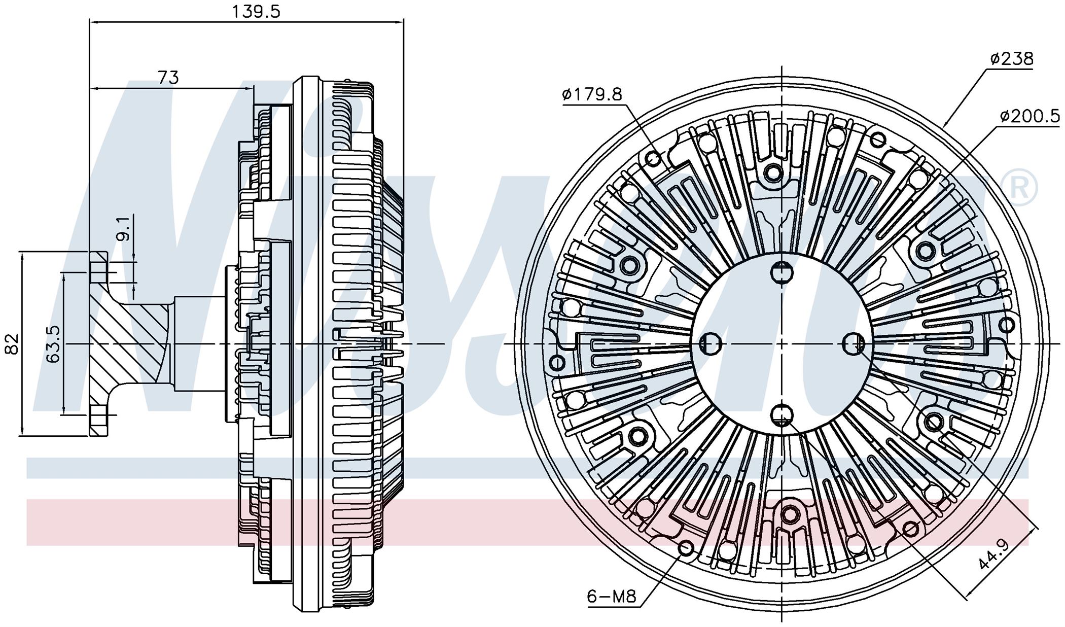 Вискомуфта вентилятора MB ATEGO-SERIES (1998) ATEGO 923 K