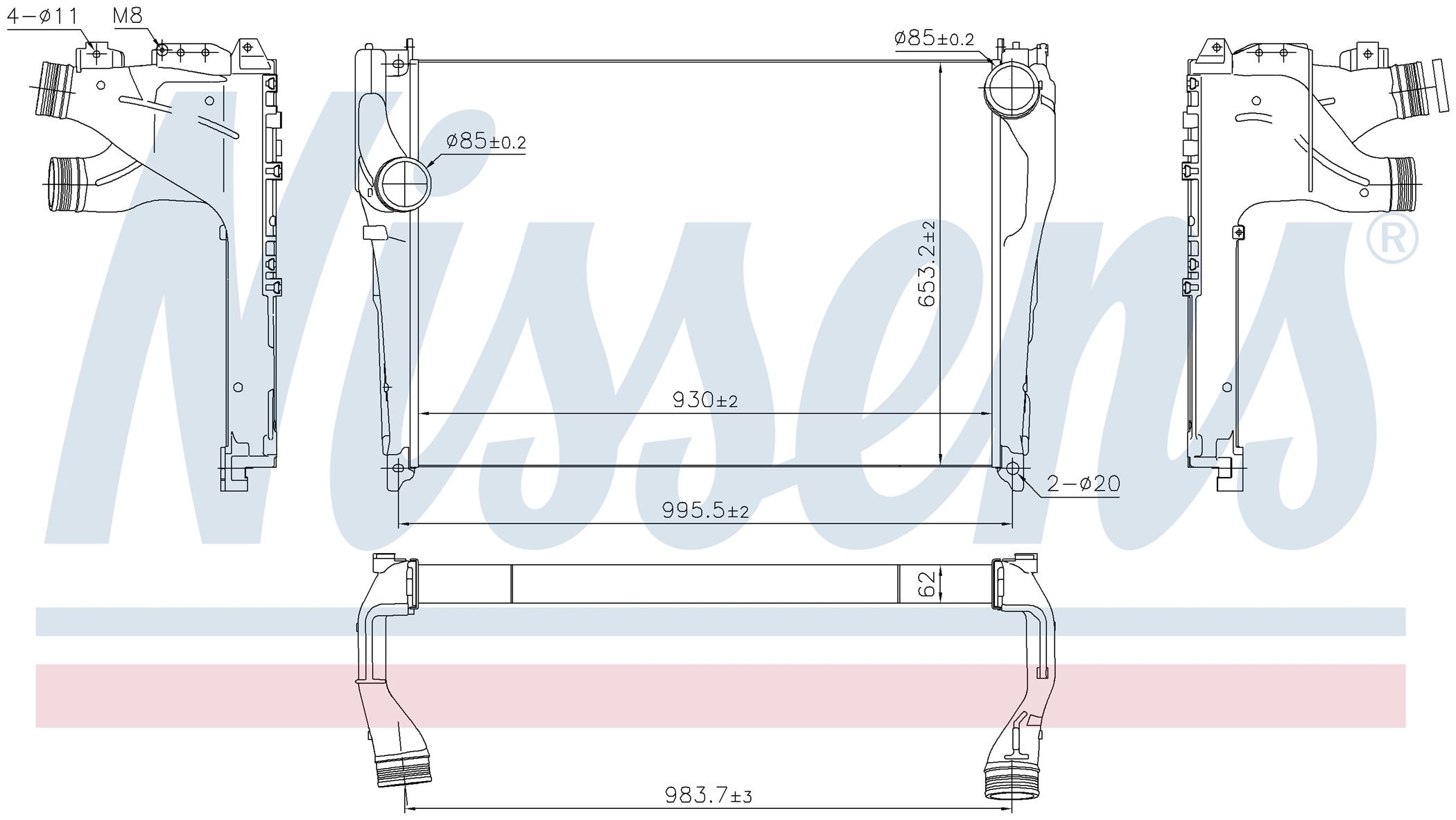 Інтеркулер MB ACTROS-SERIES (2011) ACTROS 1843 L