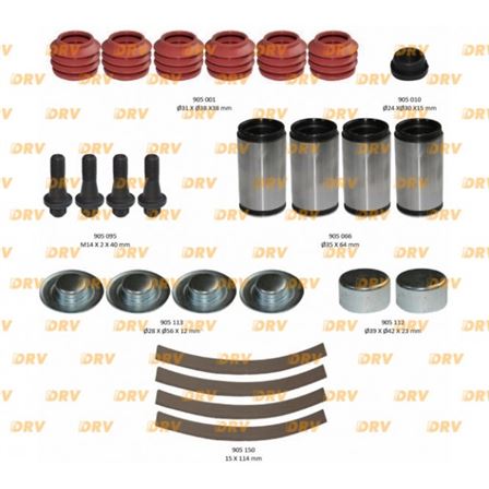 Ремонтний комплект супорту HALDEX X (направляючі, втулки, пильники)