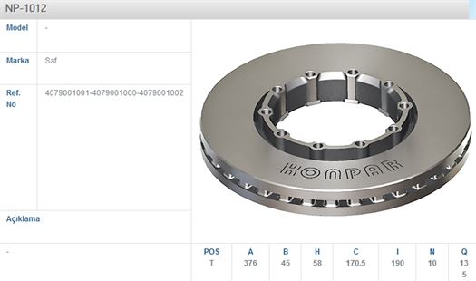 Тормозной диск задний SAF INTEGRAL B/SK/SKRB, ROR, KOGEL