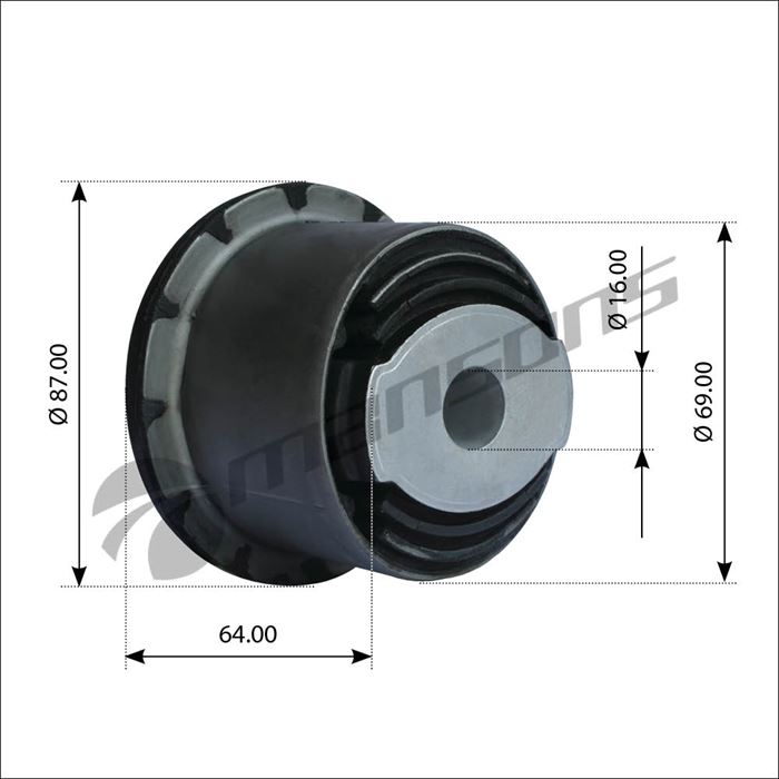 Сайлентблок кабіни MB Actros MP2 задній (в кронштейн)