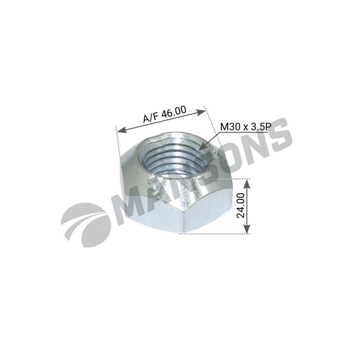 Гайка M30x3.5 (SW46, H=24) болта ресори