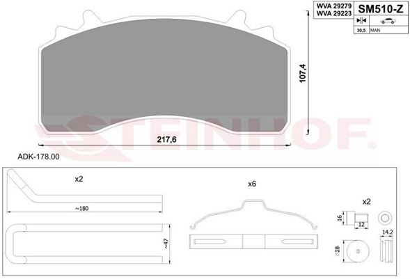 Колодки гальмівні 29279 WABCO MAXX 22