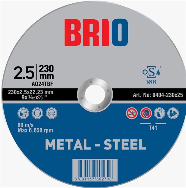 Диск відрізний по металу 230х2,5х22,23 мм