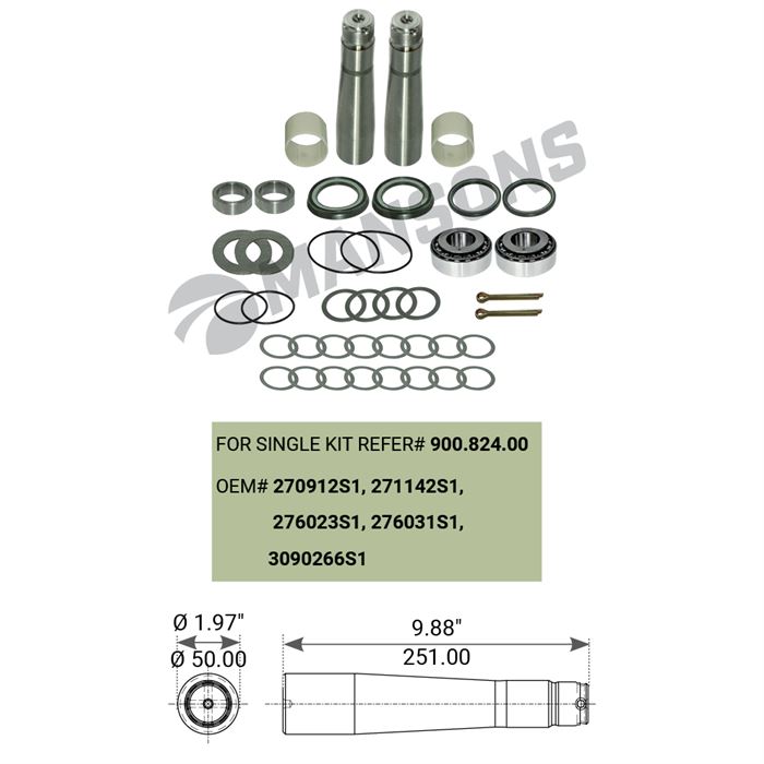 Ремкомплект шкворня Volvo F12/FH12 (ф50) c подшипником (на ось)