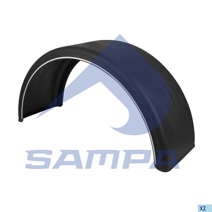 Крило 430x1300x1900 (на одне колесо) з білою смугою